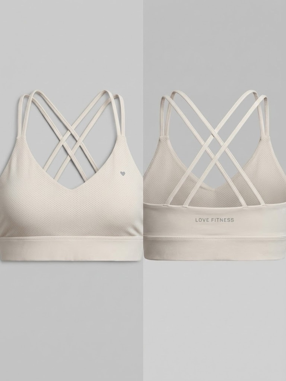 White cross-Back Sports Bra